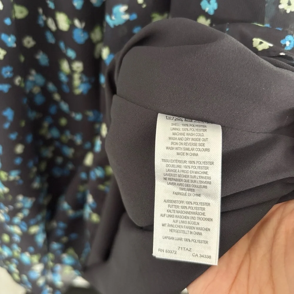 French Connection Women's Size Medium Blue Floral Ferna Bella Smock Dress